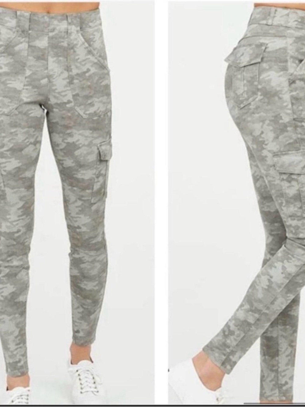 SPANX Gray Leggings with Red Brand Tag